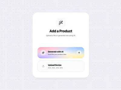 AI Smart Upload ai ai content ai generated ai upload animation design trends e commerce file uplaod image generation image upload interaction modern design product upload ui ui component ui design upload ux