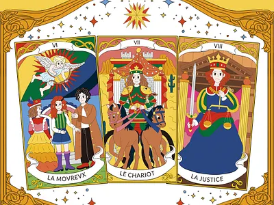 MARSEILLE TAROT CARD ILLUSTRATION SERIES 3 artwork deck drawing funding goods graphic design illustration korean lizard story tarot tartocard