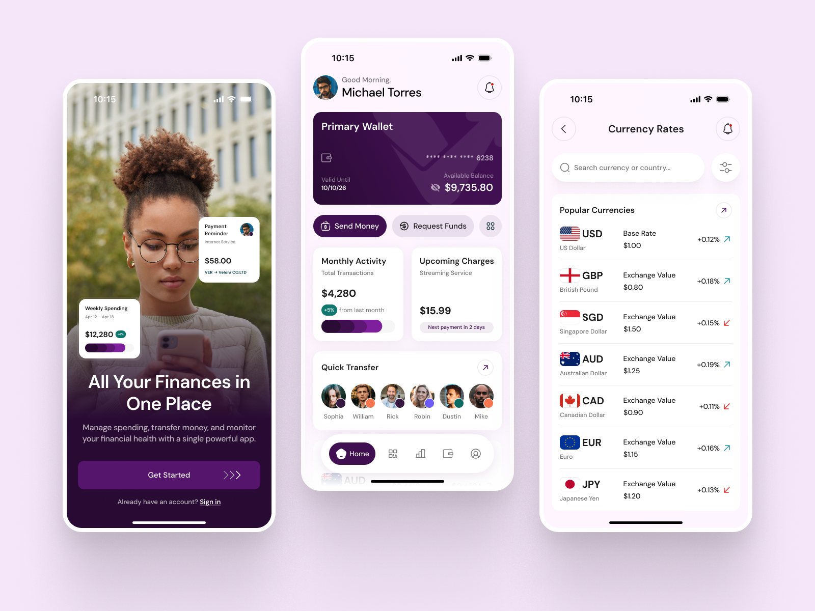 Digital Wallet & Finance App android app app design banking app card design digital product digital wallet finance app fintech interaction design ios app minimal design mobile app mobile ui money management product design startup app ui design user experience user interface ux design
