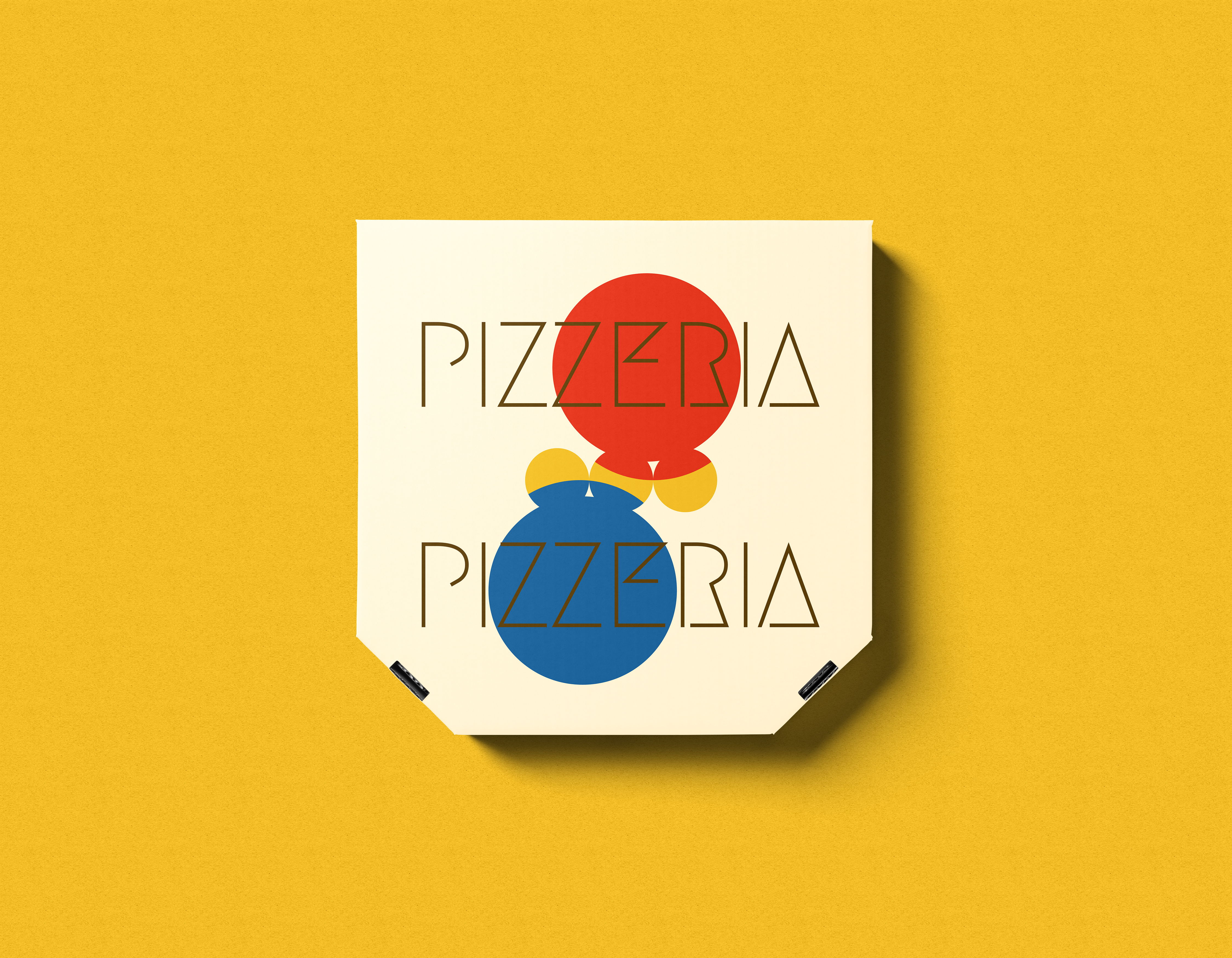 "Pizzeria" | Bold Minimalist Restaurant Logo & Packaging