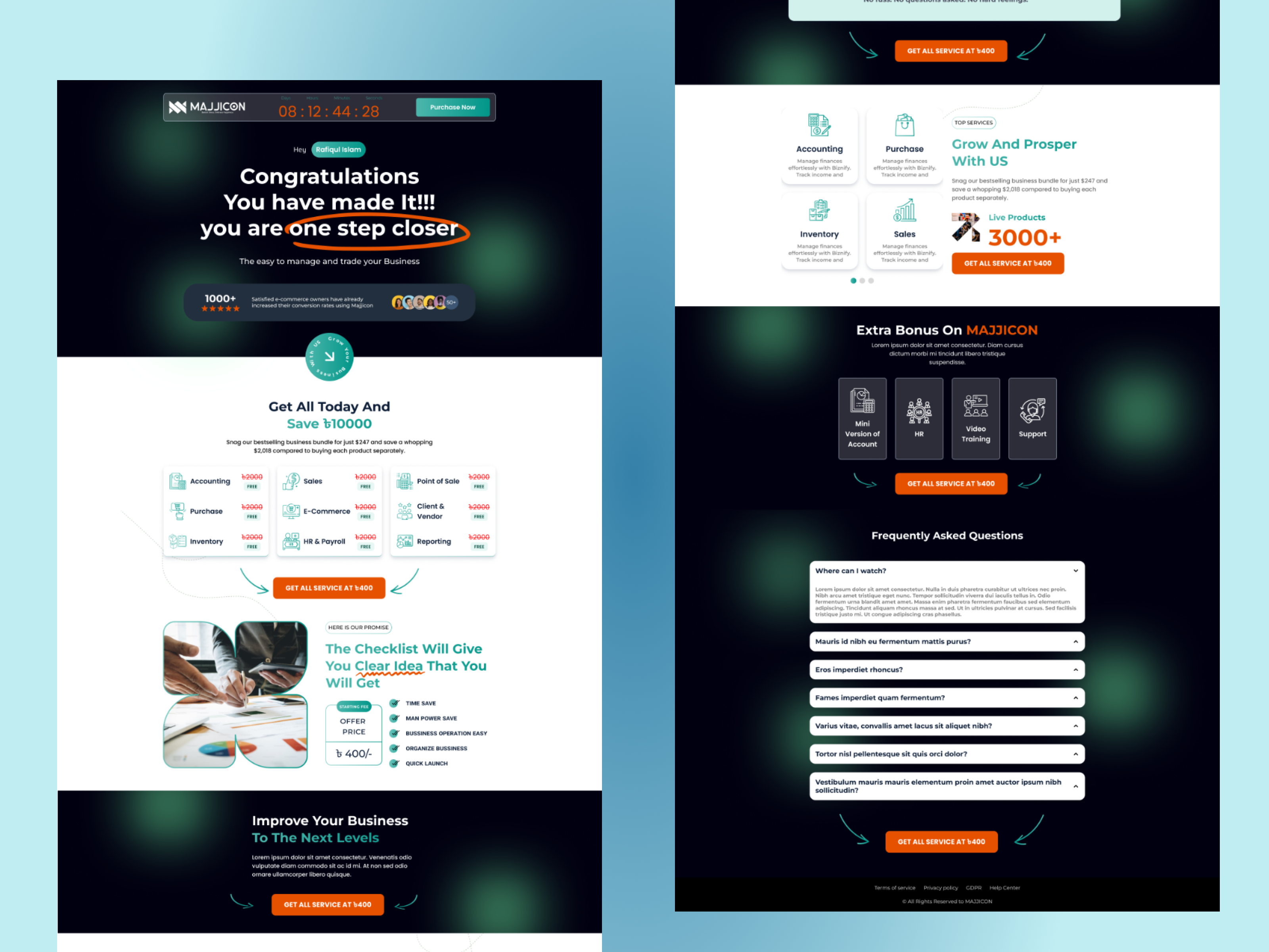 Example of Sales Funnel Landing Page Design