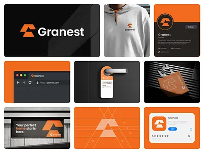 Granest — Real Estate Brand Identity Design architecture architecture logo brand identity brand identity design branding construction logo design g logo home logo house logo logo logo design logo designer logos real estate real estate agency real estate branding real estate logo realestate realestate logo