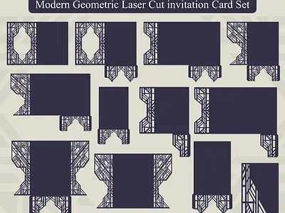 Modern Geometric laser cut design set card card design invitation card invitation card design laser cut laser cut design set