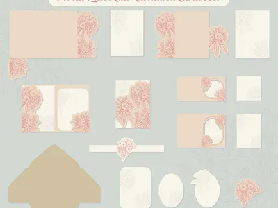Floral laser cut invitation card set card floral floral laser cut design invitation card laser cut laser cut card laser cut design