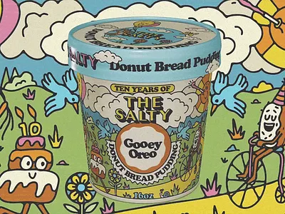 The Salty - Donut Bread Pudding branding illustration packagedesign