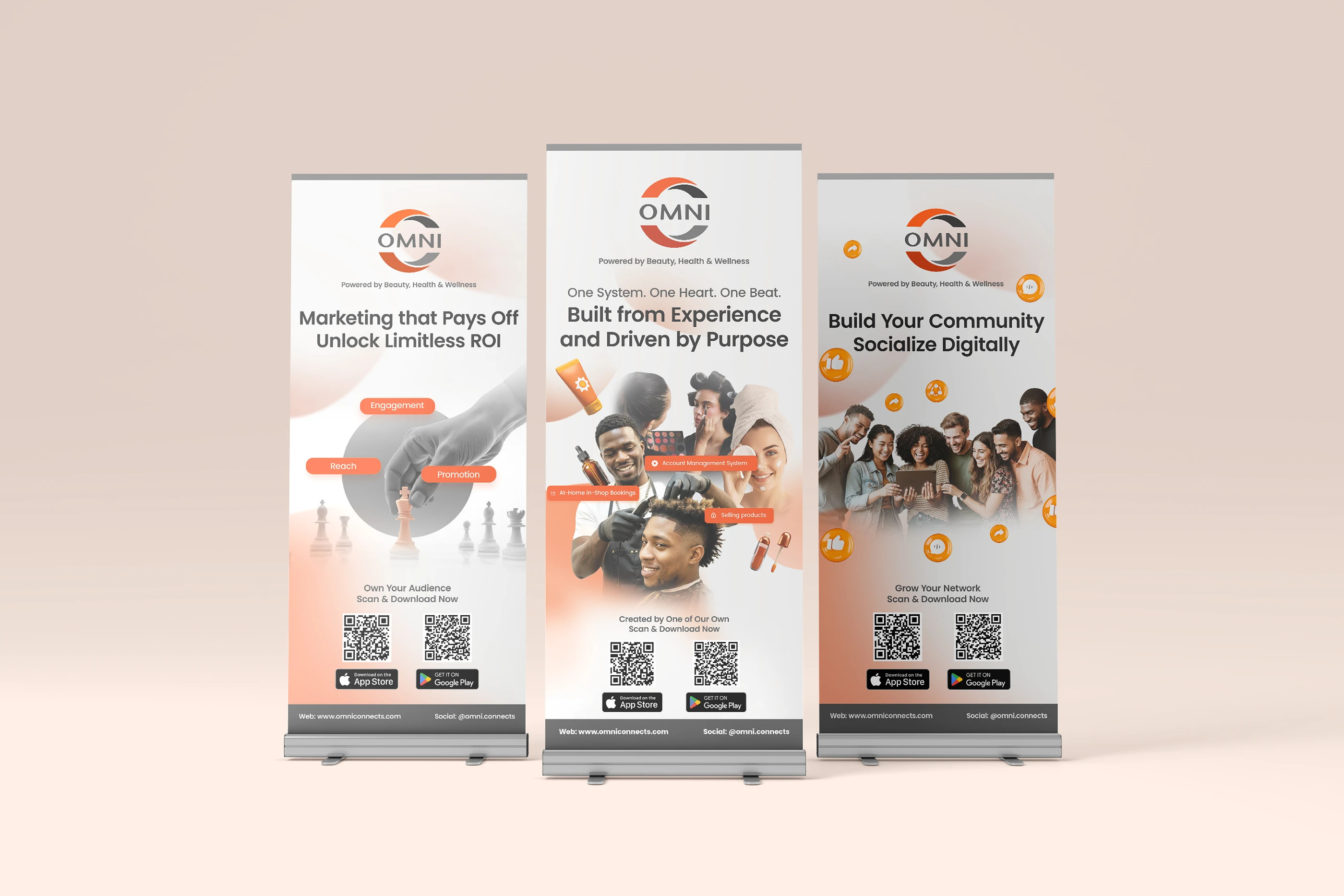 Stand Banner for OMNI Connects advertising brand brand identity branding design graphic design marketing poster print design stand banner xbanner