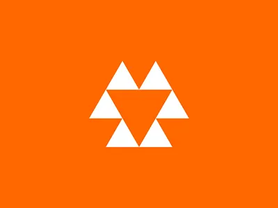 Triangular Peak Logo abstract symbol geometric emblem modern branding mountain icon orange design peak motif symmetrical pattern triangle logo vector graphic white triangles