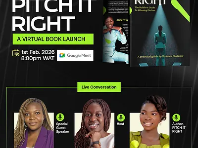 Virtual Book Launch Flyer book launch flyer design live conversation flyer social media flyer virtual book launch flyer