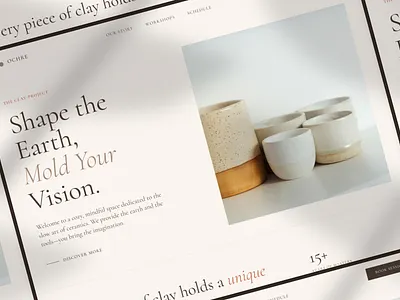Ochre Studio — A Cozy Minimalist Web Experience 🏺 branding clean design design landing page studio ui