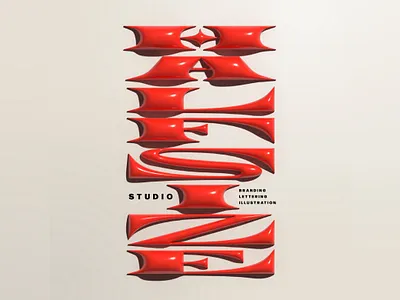 Squished branding graphic design inflate lettering logo texture typography