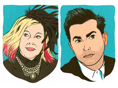Schitt's Creek Portrait Illustrations board game graphic art illustration illustrator pop art portrait portrait artist portrait drawing schitts creek