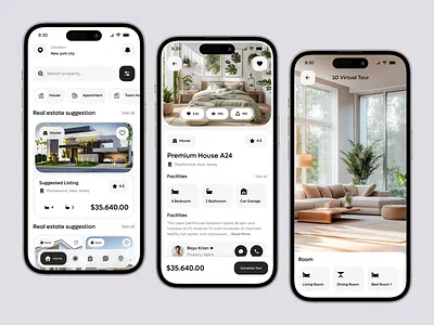 Real Estate Property Finder Mobile App UI agent chat ui apartment finder app clean mobile design design house search app housing marketplace interface map search mobile app mobile app design modern ui product design property finder ui property listing proptech real estate real estate app real estate startup