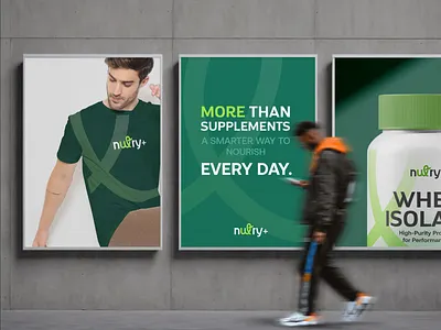 Nutry+ Branding Design art billboard brand design brand identity brand logo branding branding agency branding design creative healthy identity label logo logo design logomark logotype modern logo startup branding supplement visual identity