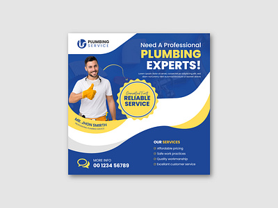 Plumbing service social media design template-02 branding creative design designer graphic design illustration logo