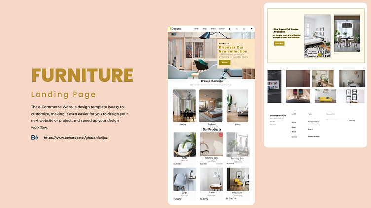 Furniture website Landing Page by Ghazanfar Ijaz on Dribbble