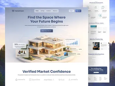 Luxury Real Estate SaaS Landing Page Design booking design homepage design illustration landing page listing website minimal modern housing modern website interface real estate real estate agency real estate landing page real estate website ui user interface ux webflow website website designer wordpress