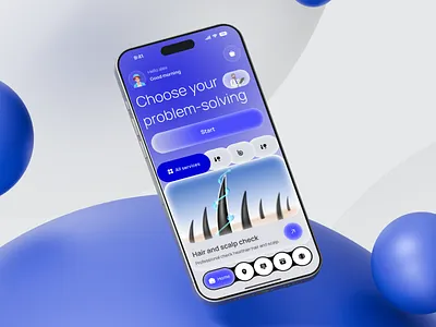 Hair Care & Scalp Analysis Mobile App UI Design app design beauty app clean ui figma haircare health app mobile app ui modern ui scalp analysis ui design uiux