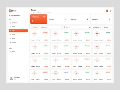 Restaurant Dashboard - Table Management cafe owner dashboard design food business food menu ui food ordering system order management pos pos ui design product design restaurant restaurant dashboard restaurant management restaurant owner restaurant pos interface restaurant table management resturant dashboard software table booking ui web app