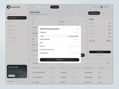Order Fulfillment Dashboard – Shopify POS UX/UI b2b course design crm dashboard feature flow form founder growth logistics online store order management product design saas saas design shipping management startup ui design user interface web app web builder