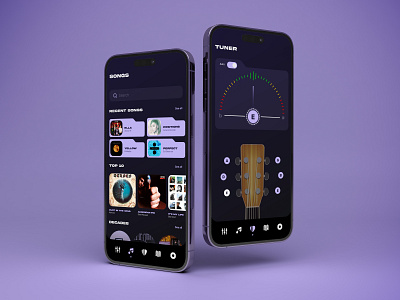 Best Guitar Tuning App designs achievements app art branding challenge competition design guitar guitar tuner ios mobile application music music app music note playlist sound tuner ui ukulele viola