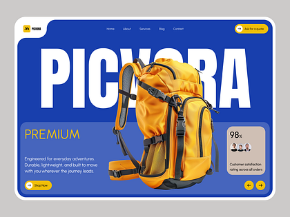 Picvora – eCommerce Landing Page UI