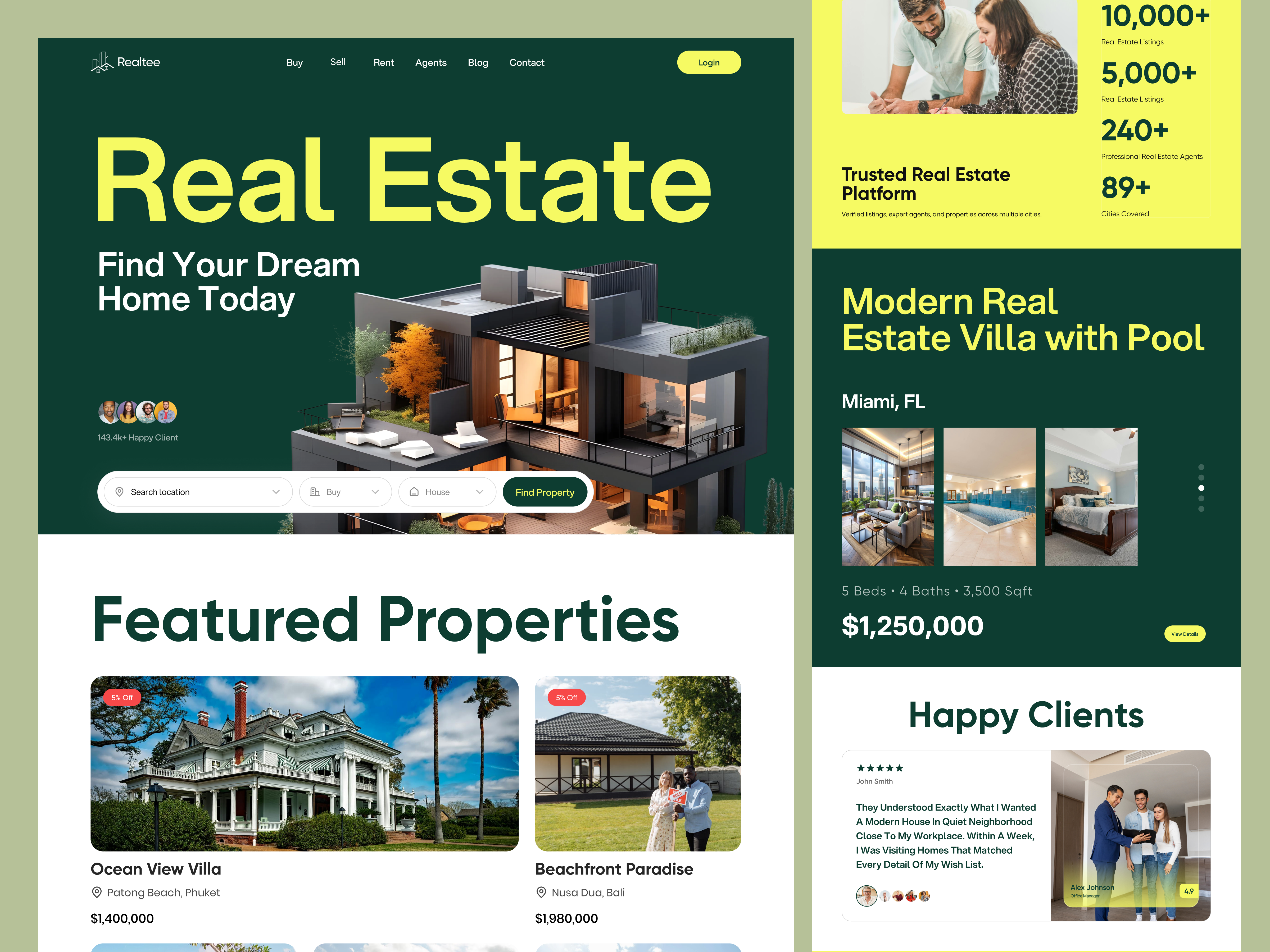 Modern Real Estate Website clean ui modern website property finder property marketplace property website real estate real estate dashboard real estate website ui ux web design website website design