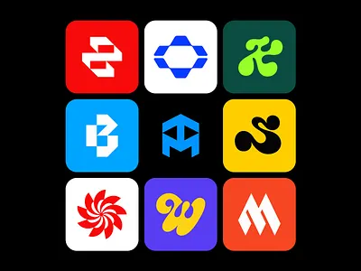 App icon design collection app bold brand branding color company custom fun graphic design icon letter logo logo design logotype mark minimalist simple strong symbol unique