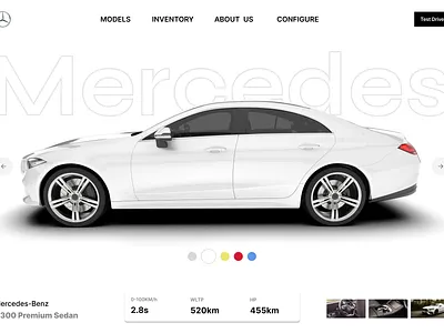 Mercedes-AMG concept landing page designs