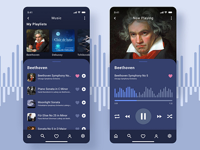 DailyUI 009 009 beethoven dailyui music player ui sound bar sound wave ui