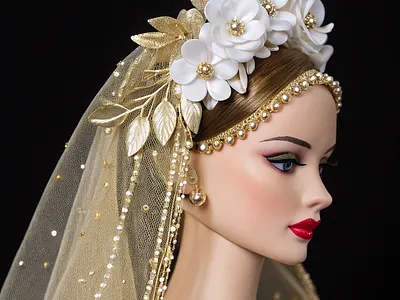 "Golden Blossom" | Ethereal Bridal Headpiece 3D Render 3d modeling 3d rendering adobe illustrator art character design concept art design design inspiration gold graphic design illustration