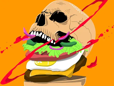 SKULL BURGER android app branding dashboad design illustration ilustration ios logo ui