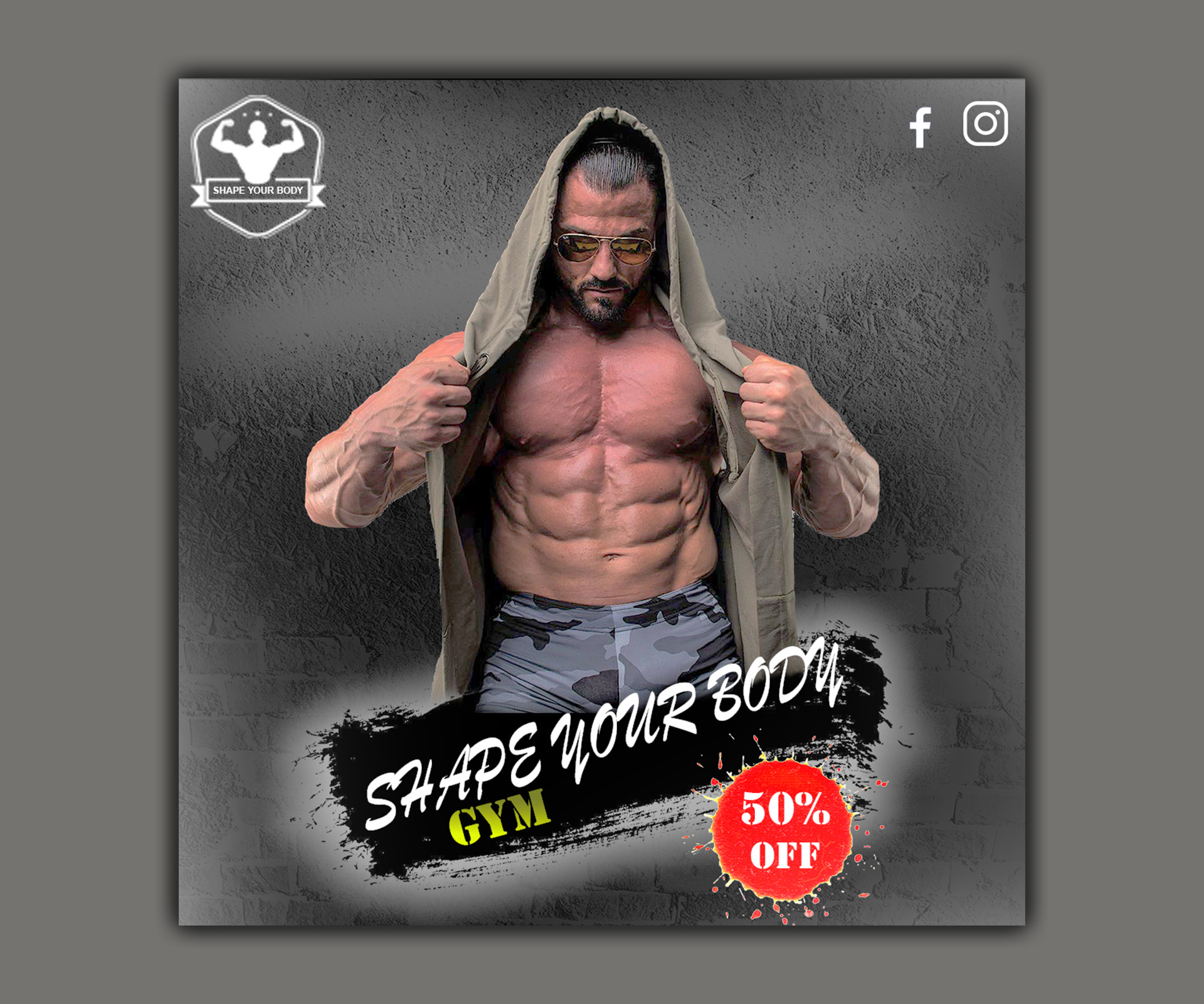 Gym Poster Portfolio Design advertising design creative poster fitness branding fitness poster graphic design gym poster gym promotion modern poster photoshop poster design sports poster workout poster