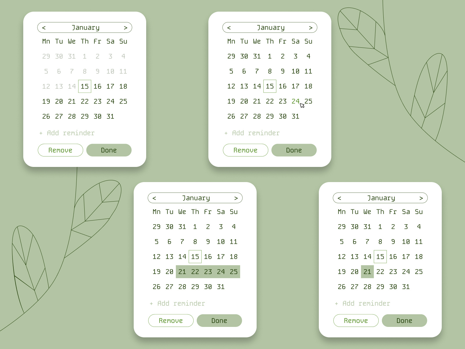 Сalendar design