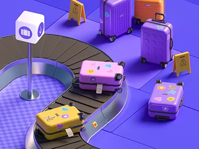 Work Place series vol.2 3d 3d illustration airport art baggage corona render design graphic design illustration illustrations isometric ui