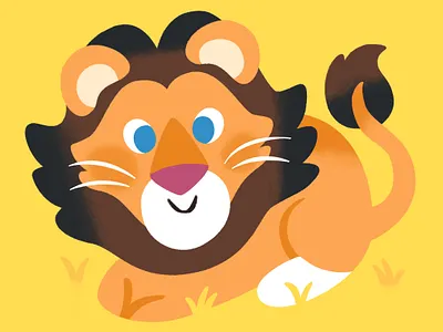 🦁 animal art cute kids lion toddler vibrant weekend yellow