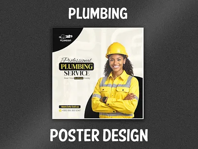 Professional Plumbing Service Social Media Post. advertising post business promotion clean design digital marketing graphic design home service marketing design modern layout plumber plumbing service service advertisement service branding social media banner yellow theme design