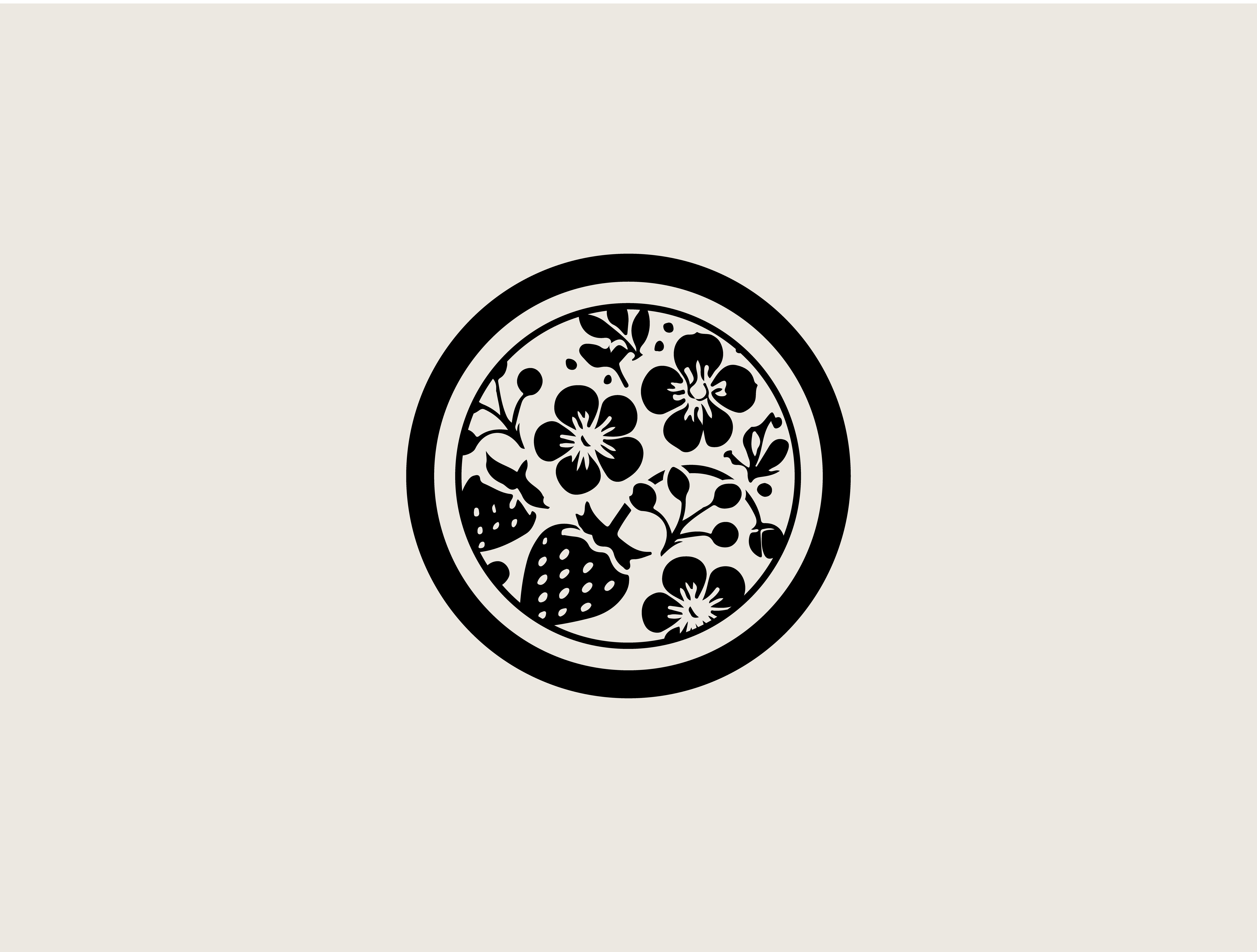 Strawberry Farm Logo – Japanese Crest Inspired Branding