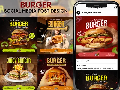 Burger Social Media Post Design for Fast Food Promotion branding burger ad design burger banner burger marketing burger offer post burger post design burger poster burger promo post burger restaurant ad burger social post fast food ad design fast food marketing fast food post fast food poster fast food promo graphic design restaurant ad post restaurant social post