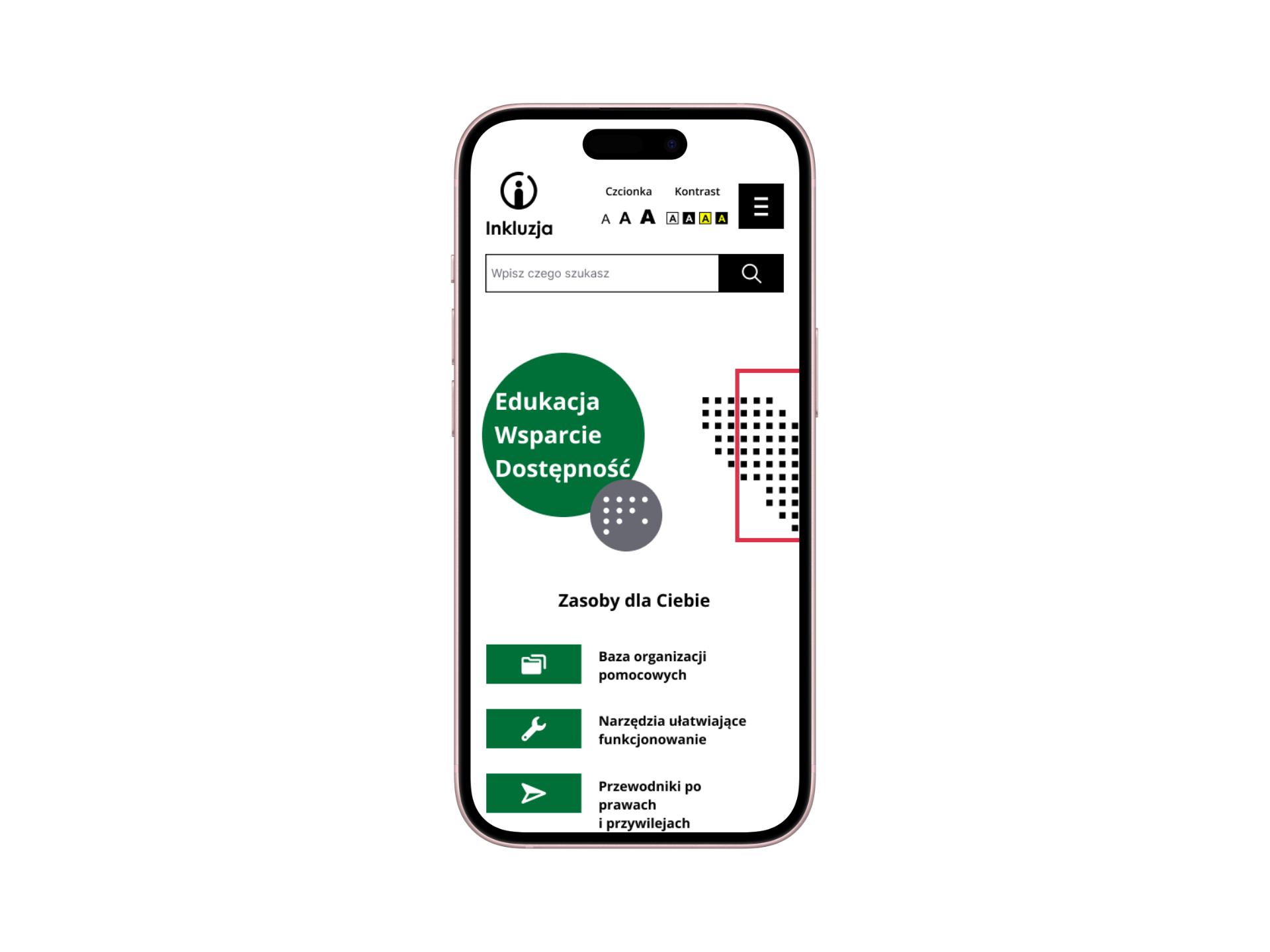 Inkluzja - web page
