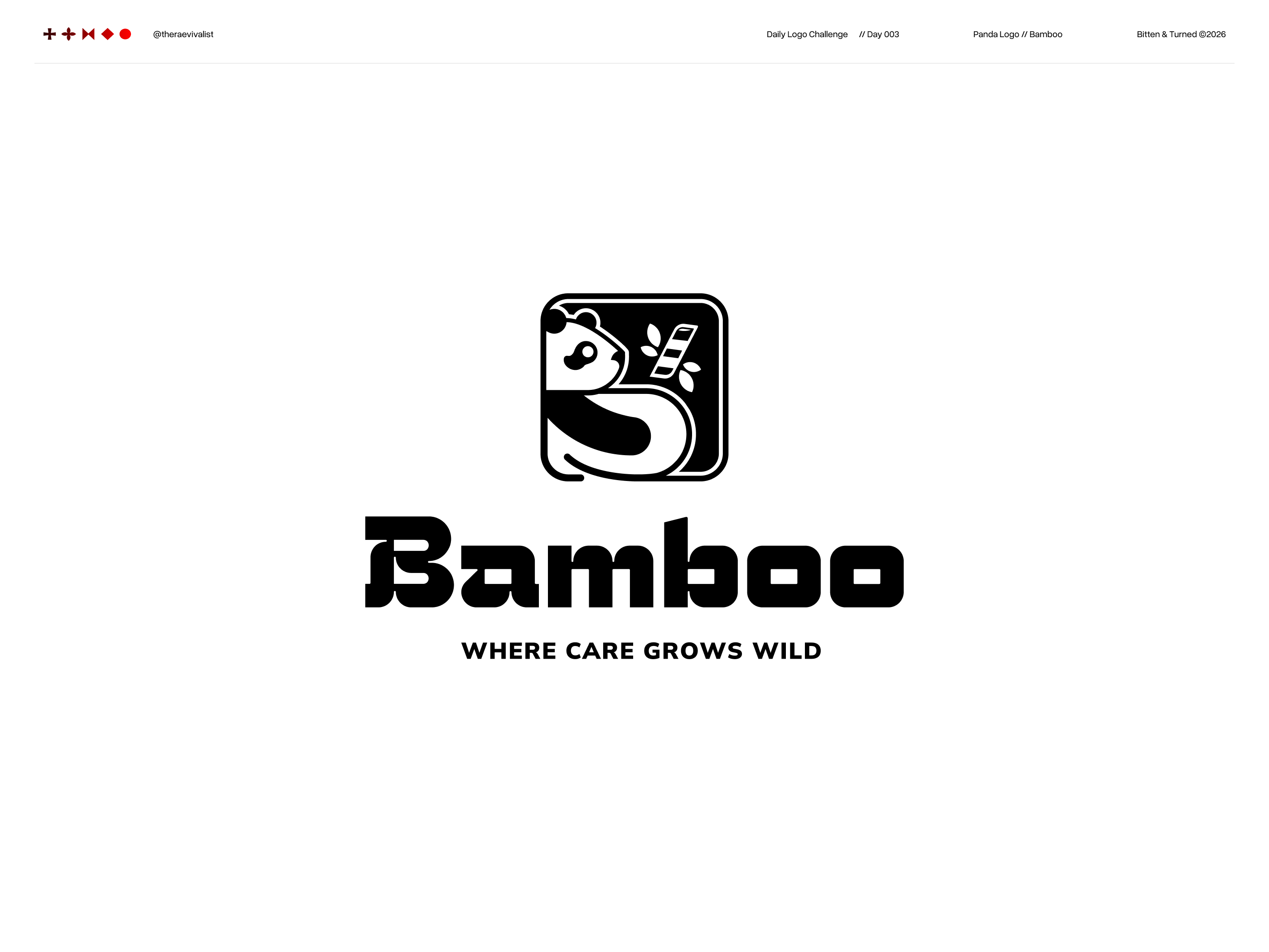 Bamboo / Daily Logo Challenge 003 animal logo custom design custom logo dailylogochallenge day 3 dlc graphic design illustration logo challenge logo design logo designer panda panda logo