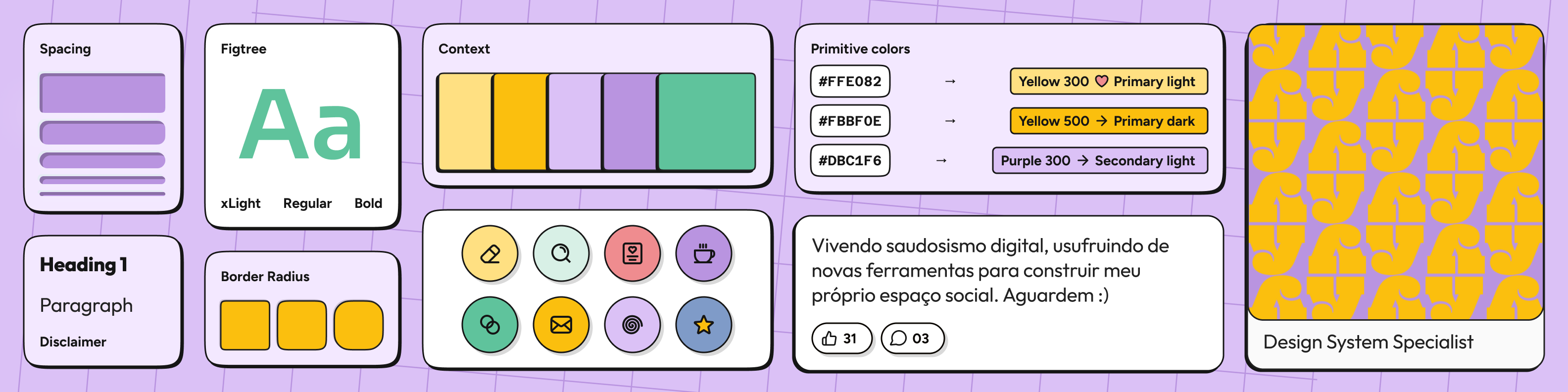 Yorgute Design System colorful design system neobrutalism purple yellow