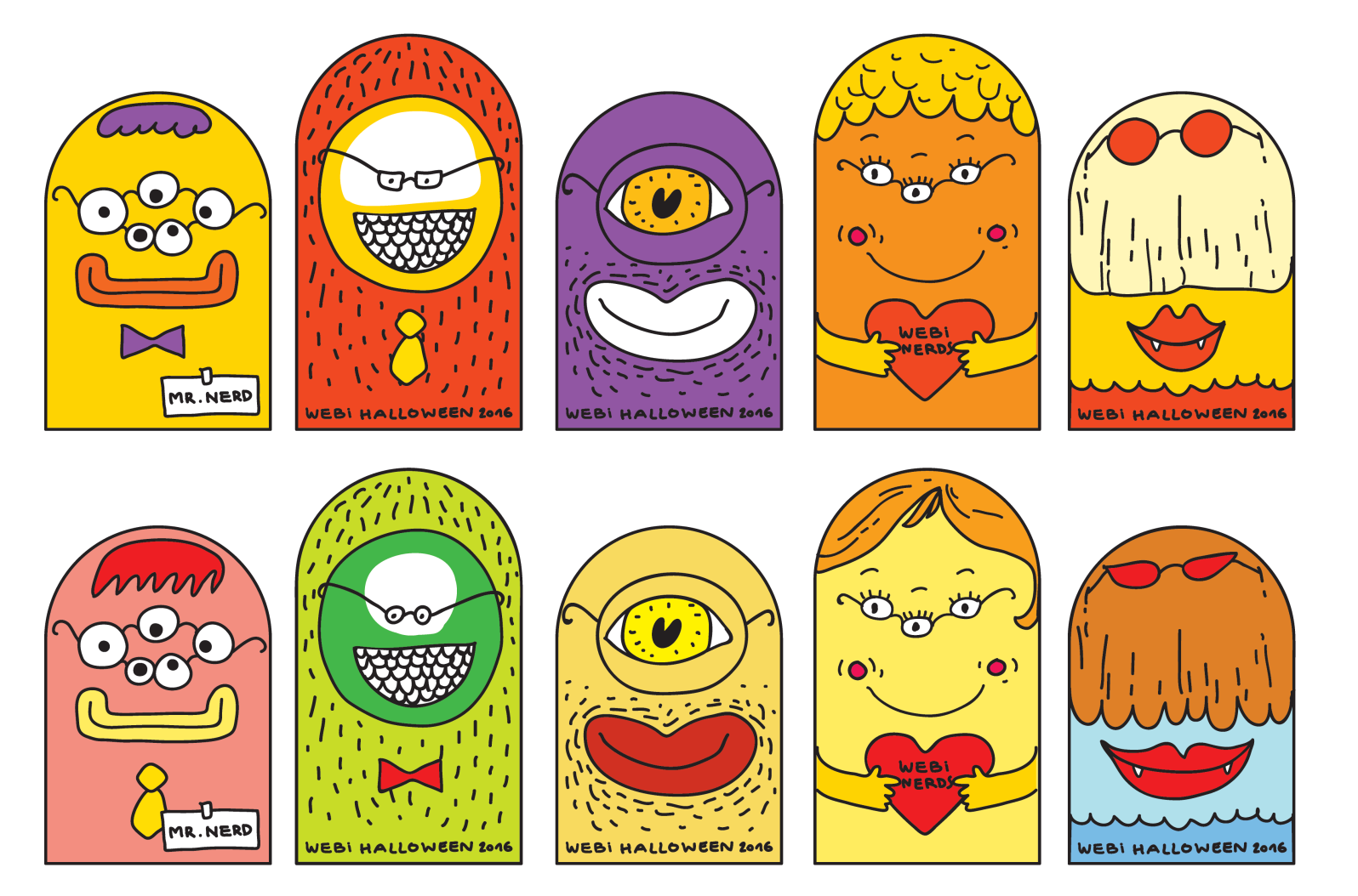 Webinerds halloween stickers set