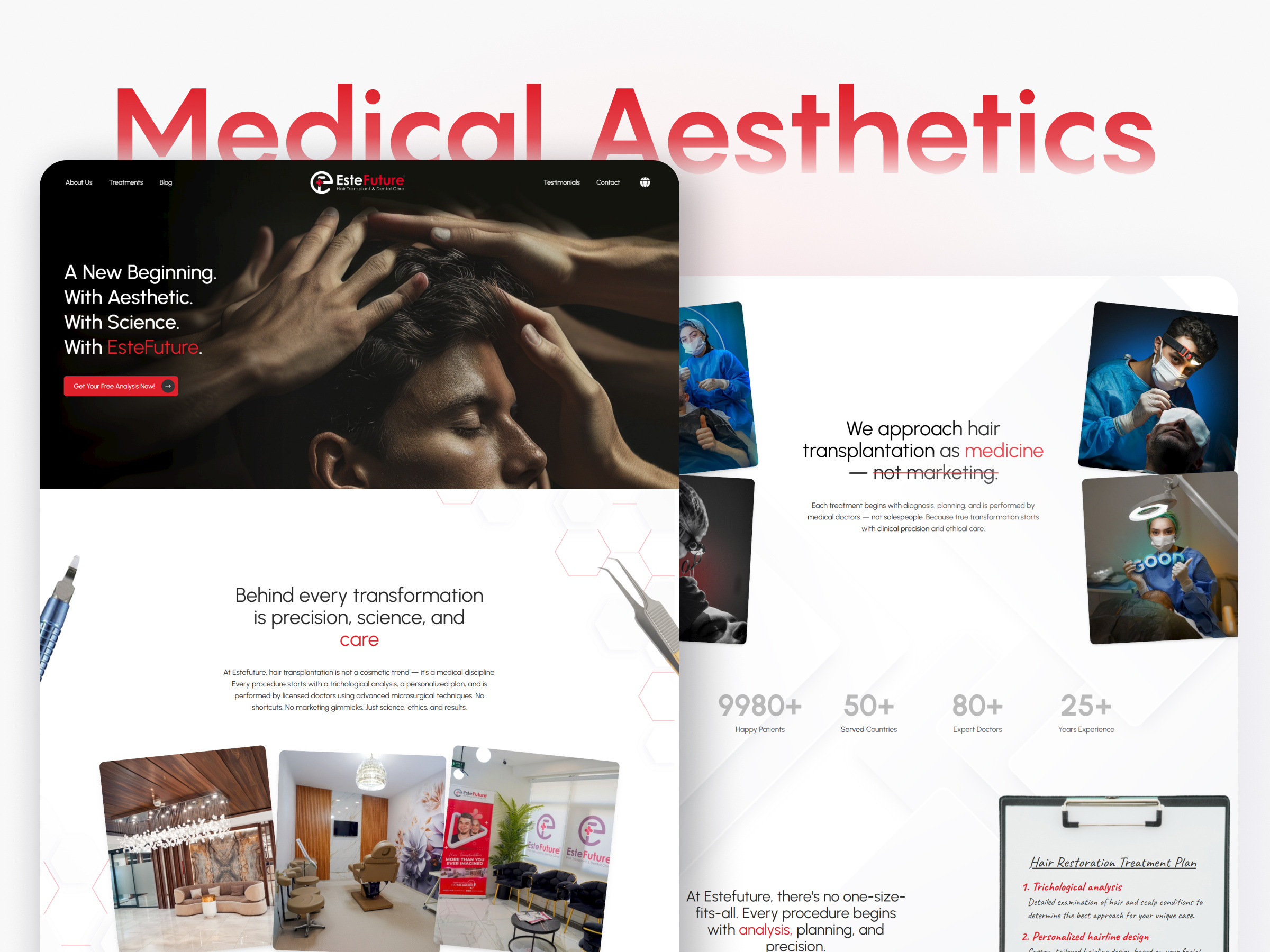 Future of Aesthetics – Medical UI cleandesign hairtransplant healthtourism medicalui ui webdesign