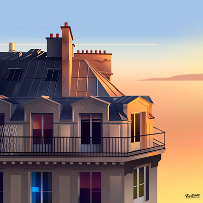 Morning study ☕️ architecture city facade france illustration journey light morning paris sunlight travel