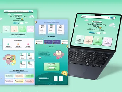 KidSpark-A Kids Learning Website UI Design beginner ui project children website design colorful ui design digital learning platform e learning platform education website design educational website interactive learning kids education app kids learning platform modern web design online learning for kids playful ui portfolio project responsive website design ui design ui ux design user experience design web design project