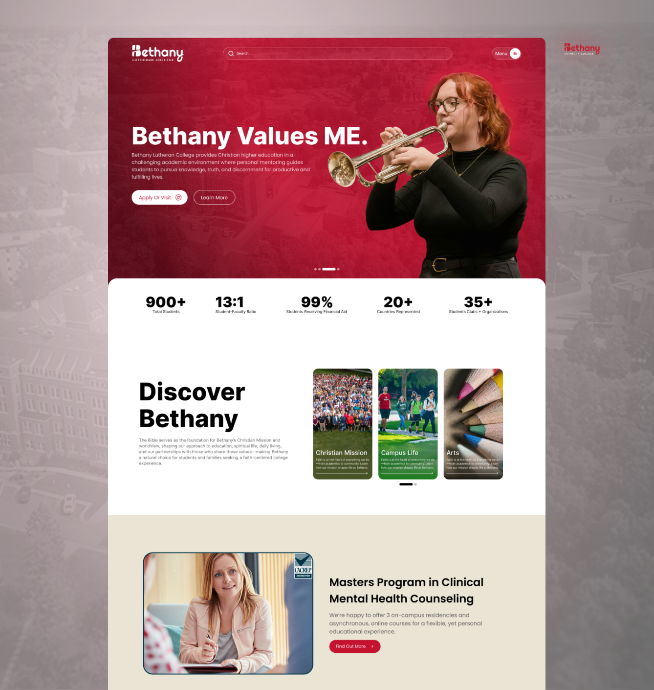 Bethany Lutheran College – Website Redesign