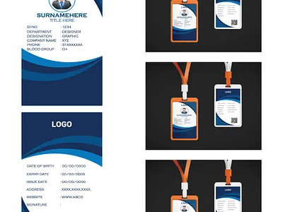 Professional and modern ID card design template for business 3d animation business id card design company id badge corporate id card corporate identity card custom id card design employee badge design employee id card graphic design id card design id card template identity card design modern id card template office id card office staff id card printable id card professional id card staff id card template ui
