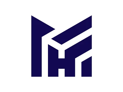 Letter MH Geometric Logo branding corporate design geometric h icon identity illustration initial letter logo m mh minimalist modern monogram precision professional structural symbol