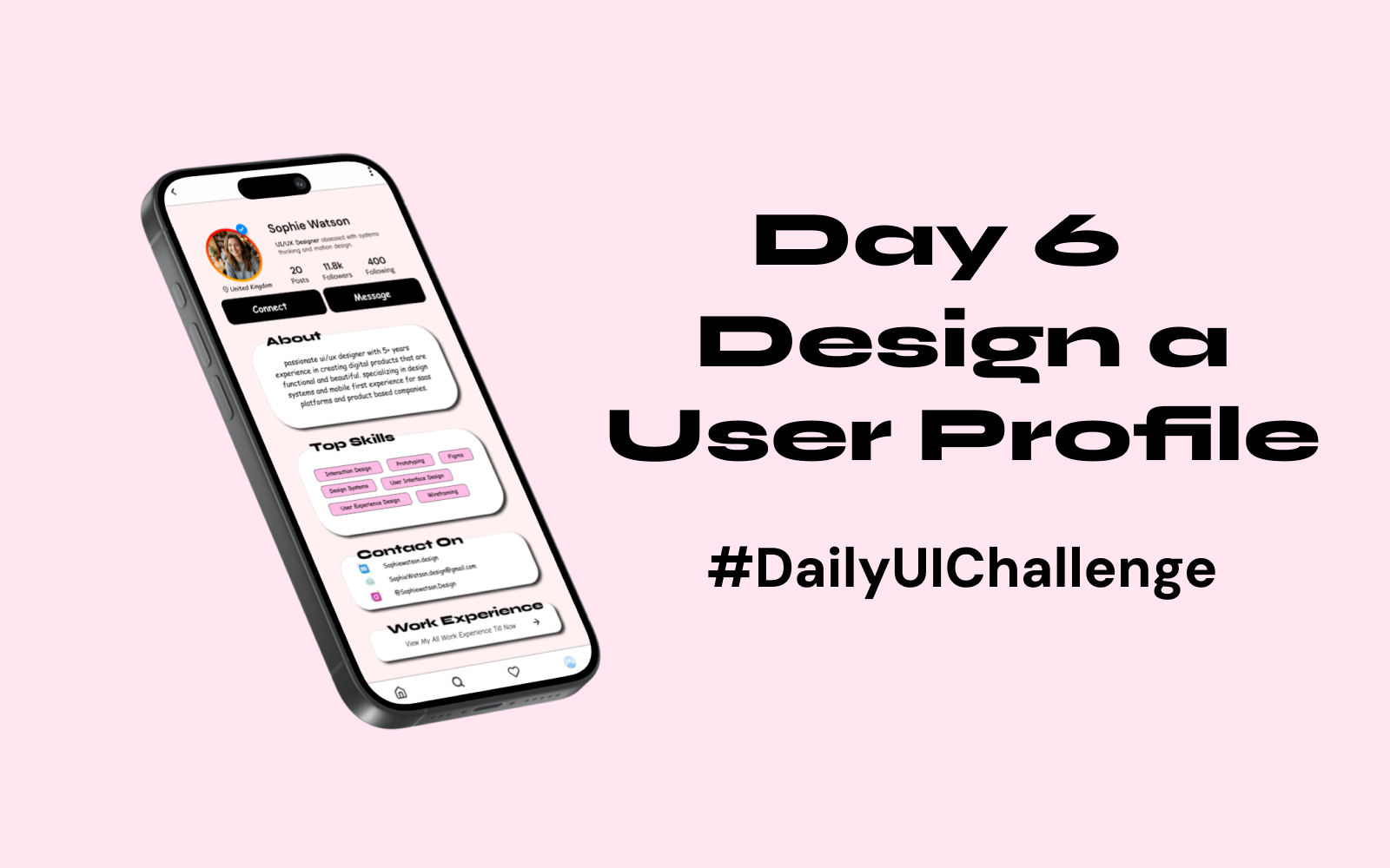 Design a User Profile - Day 6 (Daily UI Challenge ) dailyui day6 designthinking dribble figma graphic design ui uidesign user experience user interface ux