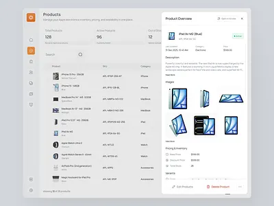 Cupertino — Product Detail Side Drawer Dashboard branding clean design dashboard design desktop e commerce ecommerce website minimal product product detail product visual ui uidesign uiux ux uxdesign web design web page web ui website